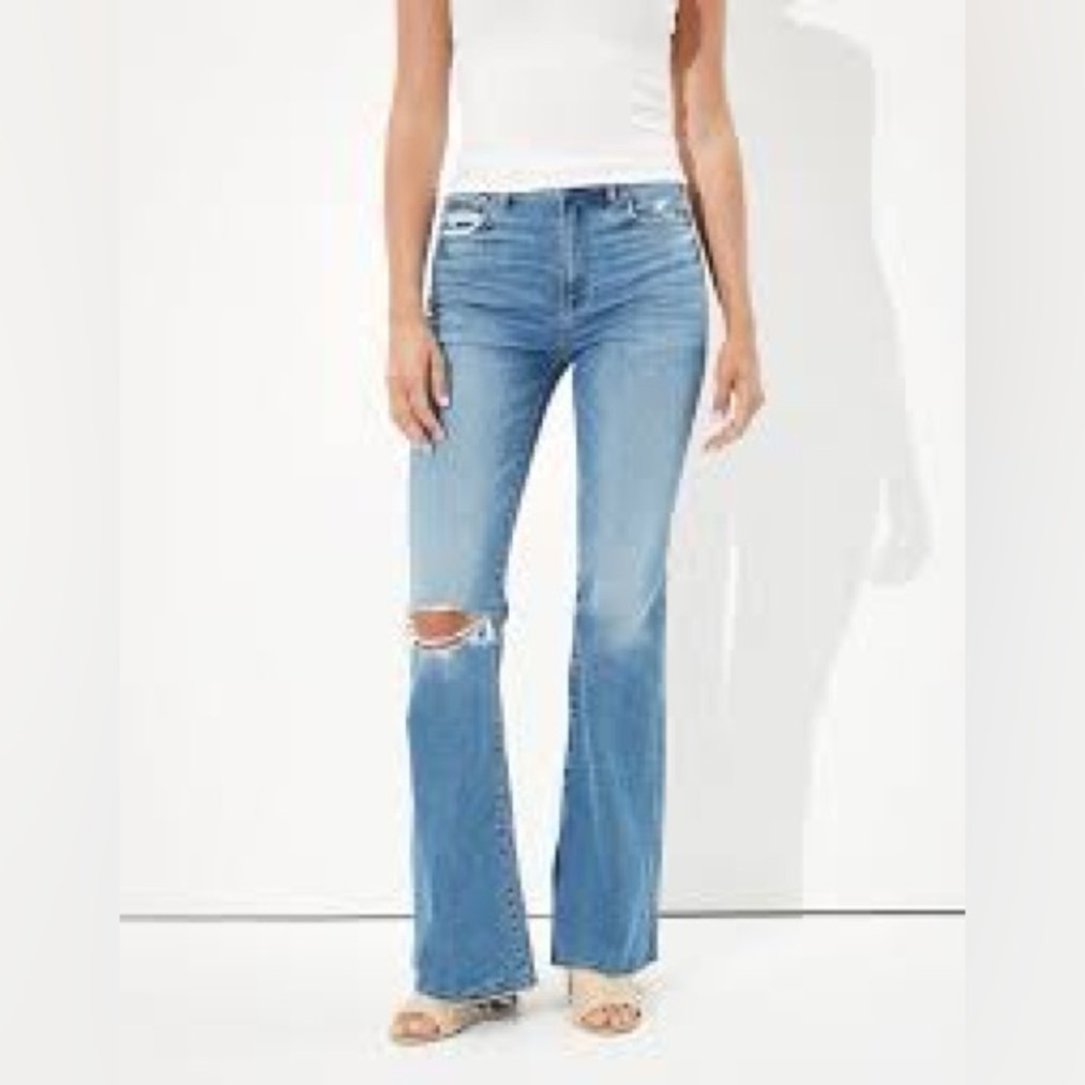 American Eagle Super High-Rise Ripped Flare Jean